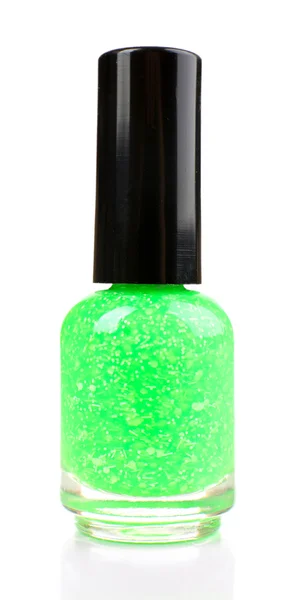 Green nail polish isolated on white — Stock Photo, Image