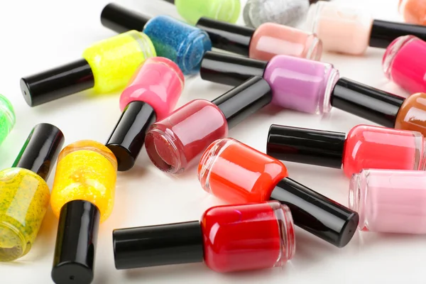 Colorful nail polishes, close-up — Stock Photo, Image