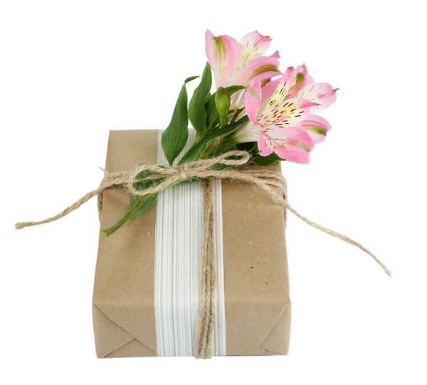Handgefertigte Geschenkbox im natürlichen Stil — Stockfoto