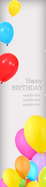 Verjaardag ansichtkaart met ballonnen — Stockfoto