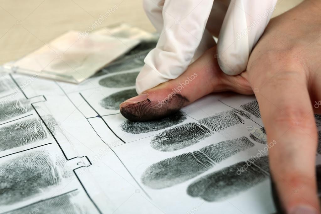 Taking fingerprints procedure