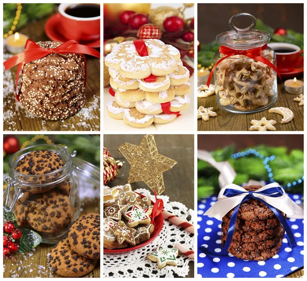 Vánoční cukroví koláž — Stock fotografie