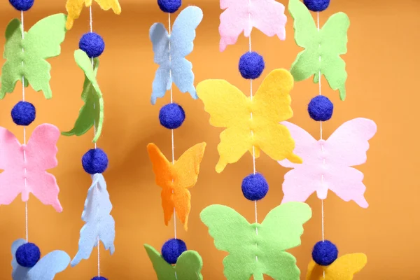 Handmade garland with butterflies — Stock Photo, Image