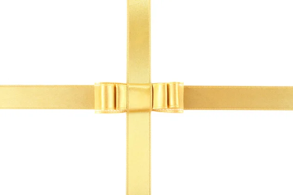 Golden ribbon and bow — Stock Photo, Image