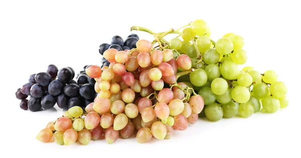 不同种类的葡萄上白色孤立 — 图库照片