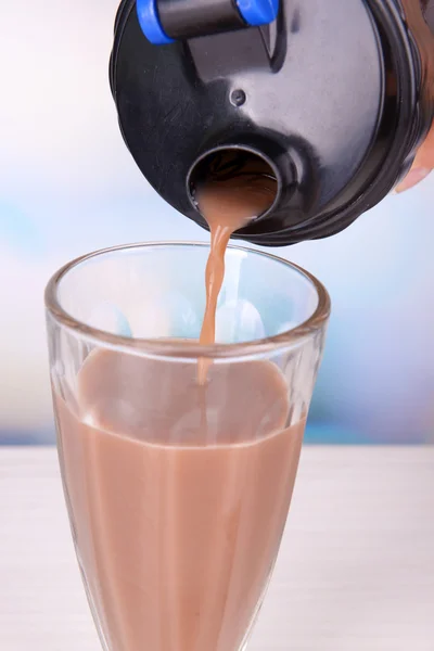 Protein shake and glass — Stock Photo, Image