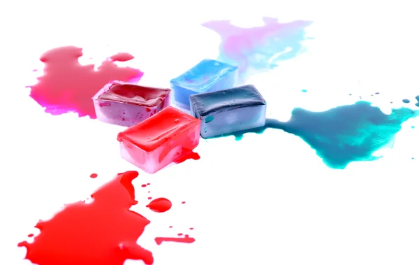 수채화 물감 페인트 큐브 — 스톡 사진