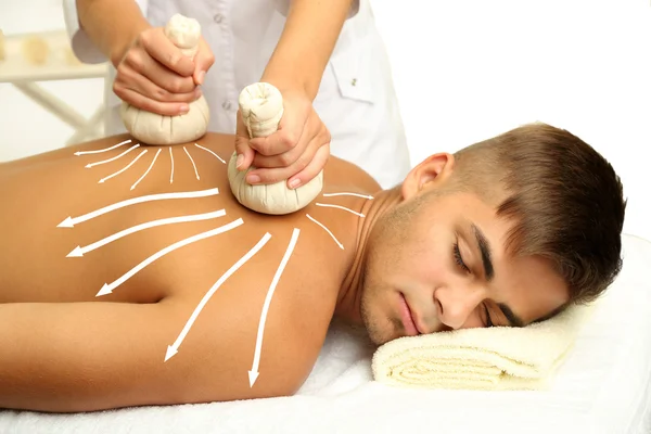 Man having back massage — Stock Photo, Image