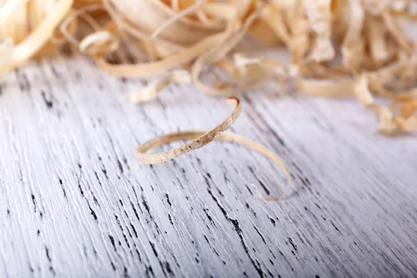 Wood shavings on white — Stock Photo, Image