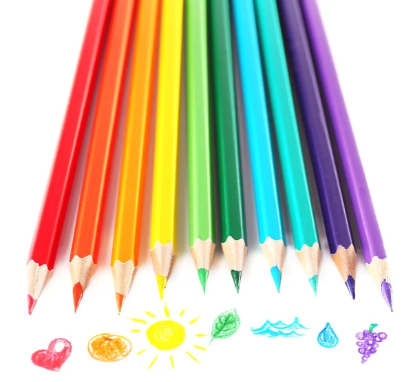 Цветные карандаши, изолированные на белом — стоковое фото