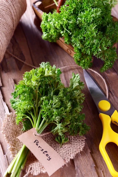 Parsley on table close-up — Stock Photo, Image