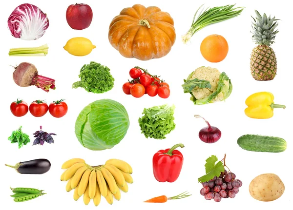 Collage of fresh fruit and vegetables — Stock Photo, Image