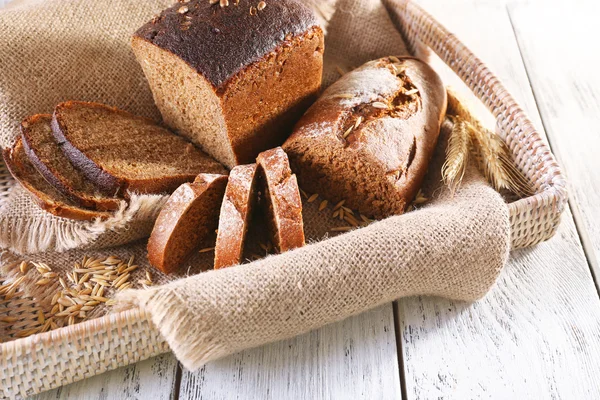 Fresh bread on table — Stock Photo, Image