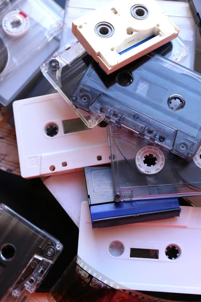 Collectie van retro geluidsbanden, close-up — Stockfoto