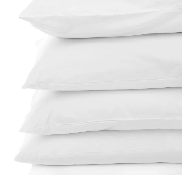 Bílé polštáře izolovaných na bílém — Stock fotografie