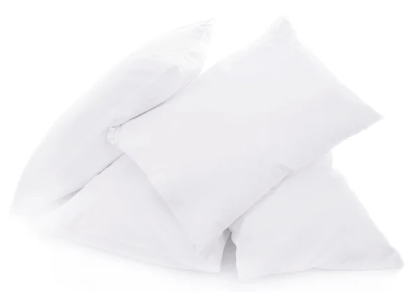 Белые подушки изолированы на белом — стоковое фото