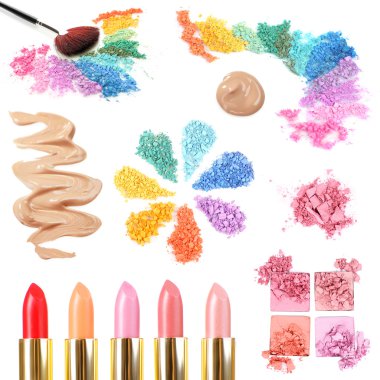 Kozmetik kolaj üzerinde beyaz izole