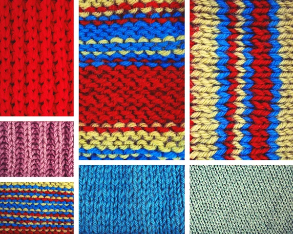 Knitted fabric collage — Stock Photo, Image