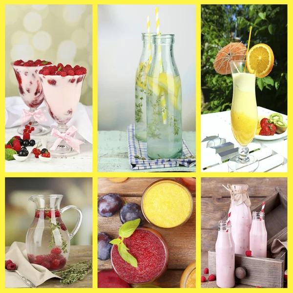 Collage of summer beverages — Stock Photo, Image