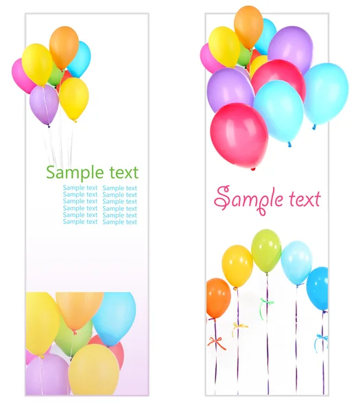 Birthday postcard. Colorful balloons — Stock Photo, Image