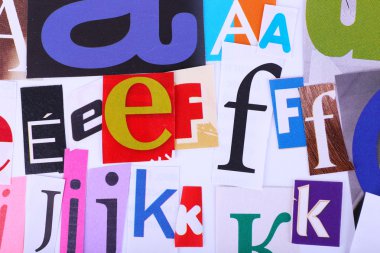 Renkli gazete harfler