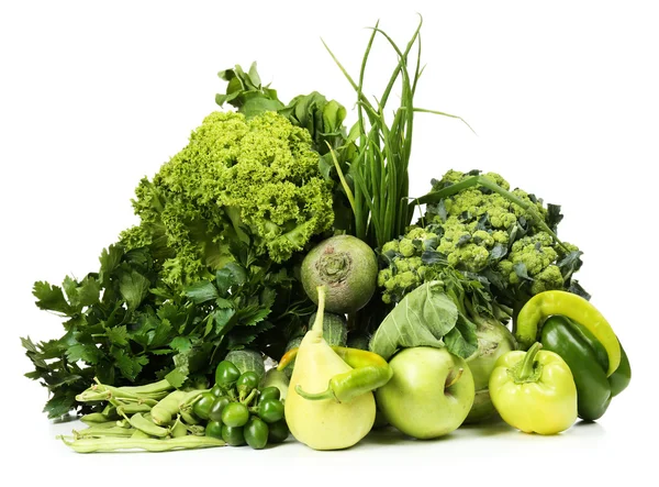Légumes frais biologiques, isolés sur blanc — Photo
