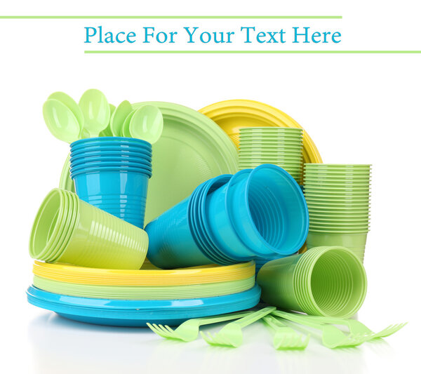 Bright plastic tableware