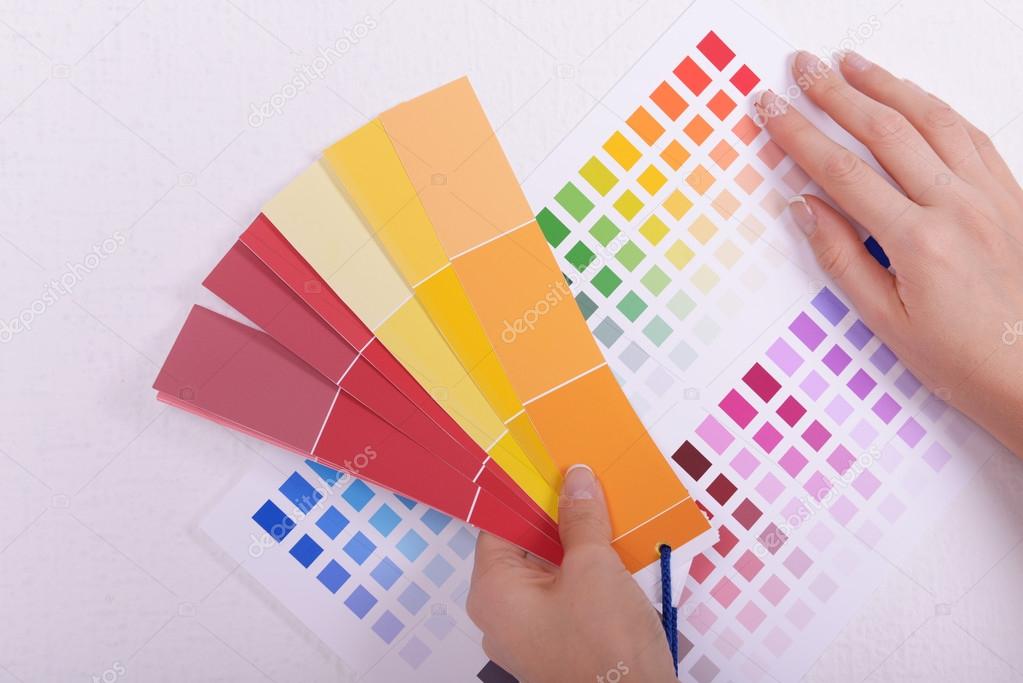 Woman choosing color
