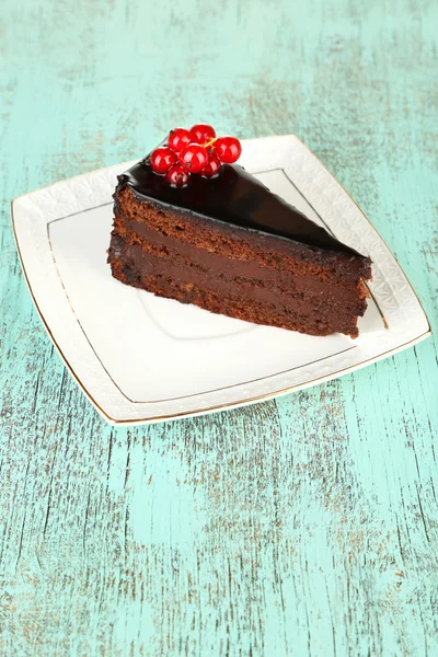 Κέικ σοκολάτας στο πιάτο — Φωτογραφία Αρχείου
