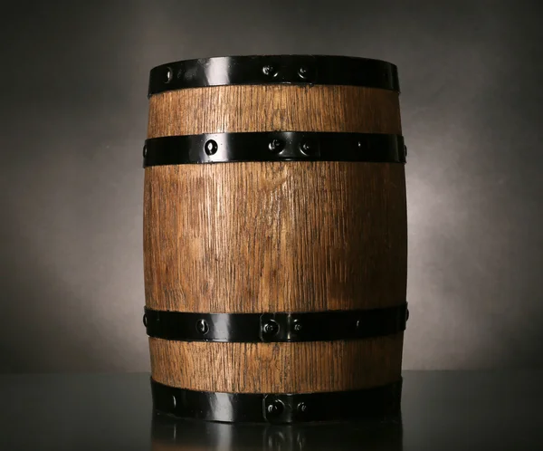 Barrel on wooden table — Stock Photo, Image