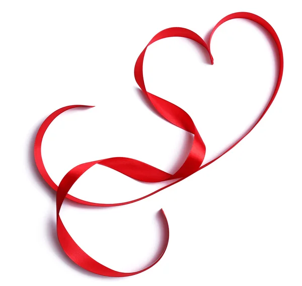 Shiny red satin ribbon — Stock Photo, Image