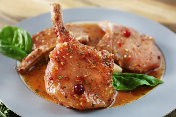 Preparing lamb chops — Stock Photo, Image