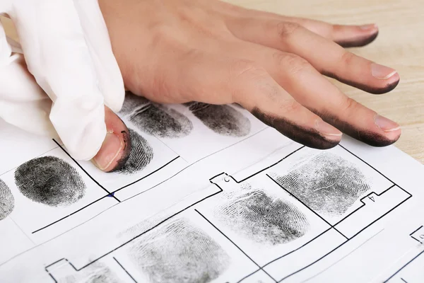 Taking fingerprints close-up — Stock Photo, Image
