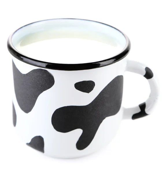 Taza de sabrosa leche, aislada en blanco — Foto de Stock