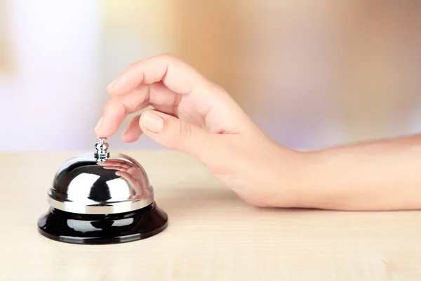 Female hand ring bell — Stock Photo, Image