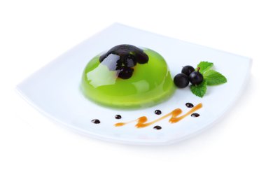 yeşil jöle blackcurrant çilek ile