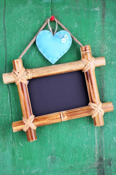 Rectangular chalkboard on wood — Stock Photo, Image