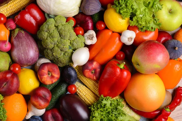 Frutas y verduras orgánicas frescas de cerca —  Fotos de Stock