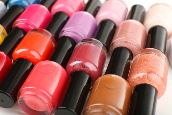 Colorful nail polishes, close-up — Stock Photo, Image