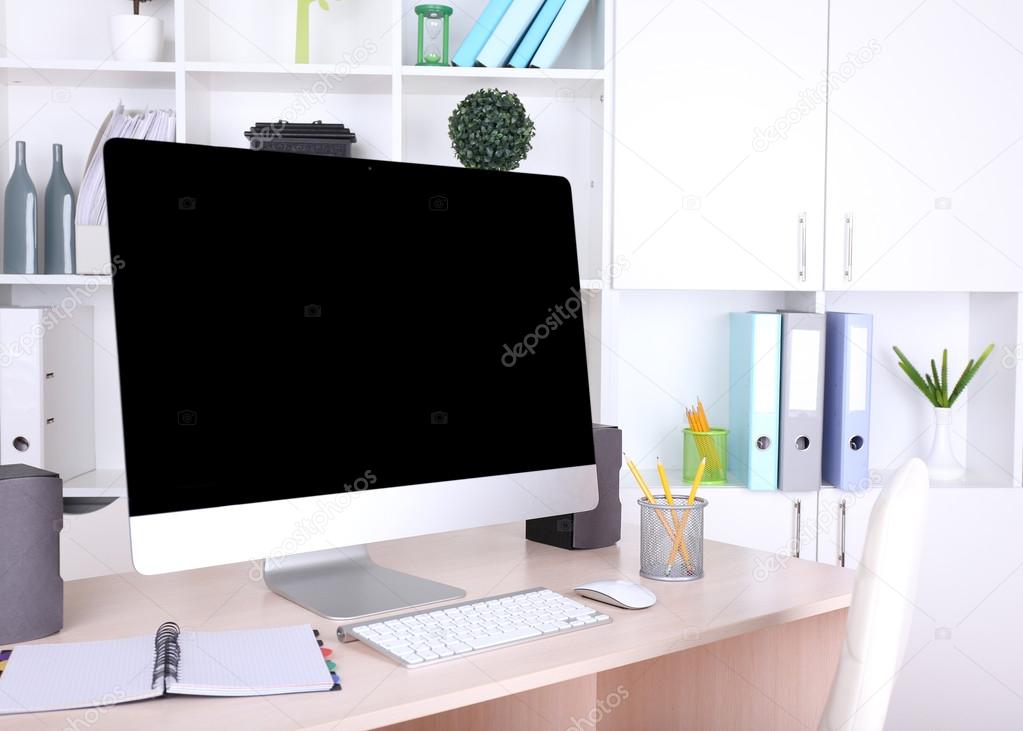 Office workplace with computer