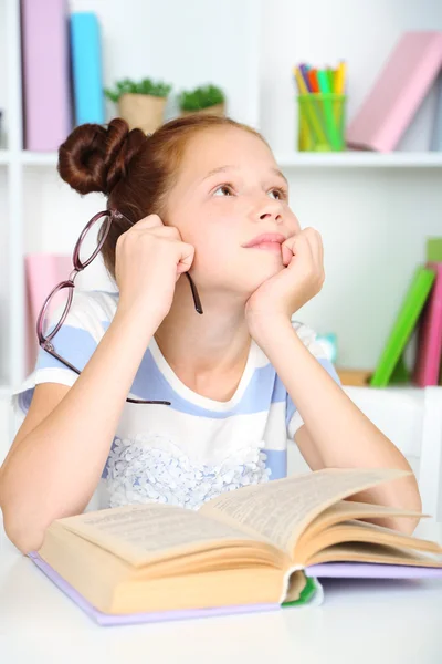 Cute girl at workplace — Stock Photo, Image