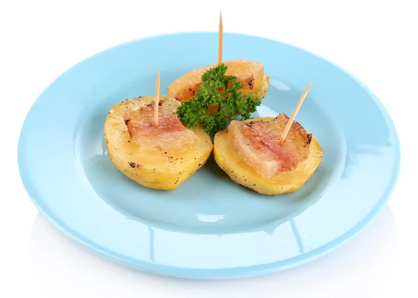 Baked potato with bacon — Stock Photo, Image