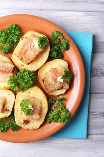 Patata al forno con pancetta — Foto Stock