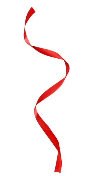 Сияющая красная атласная лента — стоковое фото