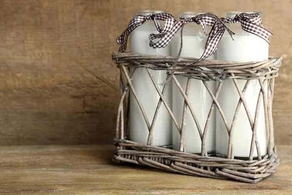 Bottles of tasty milk — Stock Photo, Image