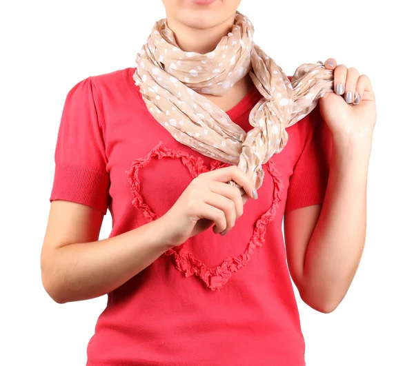 Woman wearing scarf — Stock Photo, Image