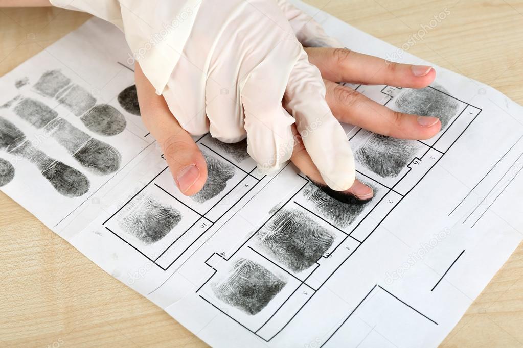 Taking fingerprints procedure