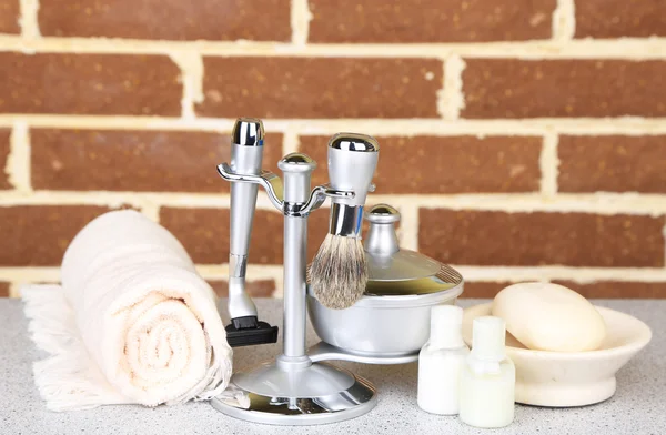 Male luxury shaving kit — Stock Photo, Image