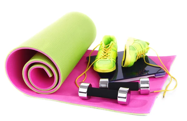 Sport requisites on a carpet — Stock Photo, Image