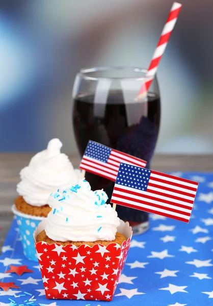 Cupcakes americanos patrióticos de vacaciones —  Fotos de Stock